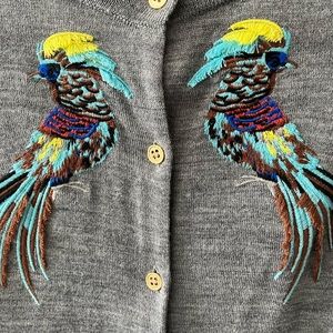 Jcrew merino wool embroidered cardigan